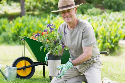 Client reviewing a landscaping quotation and booking details